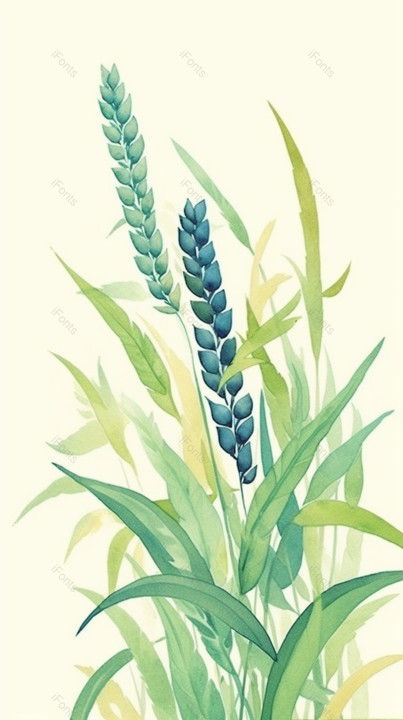 绿色麦穗成熟插画背景,高清,摄影图,摄影图片,图片大全,摄影图免费下载